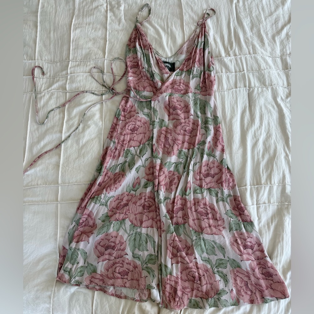 Reformation Pink and Green Floral Dress